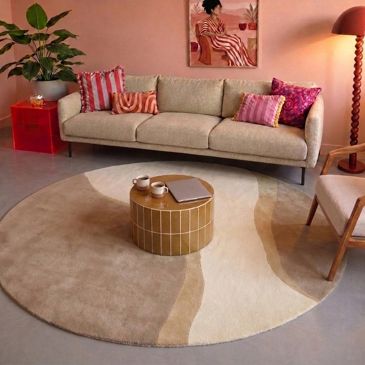 Round Wool Rug – Vienna Beige