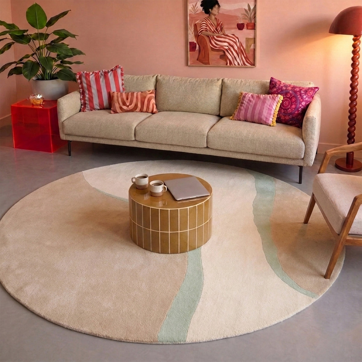 Round Wool Rug – Vienna Mint Green