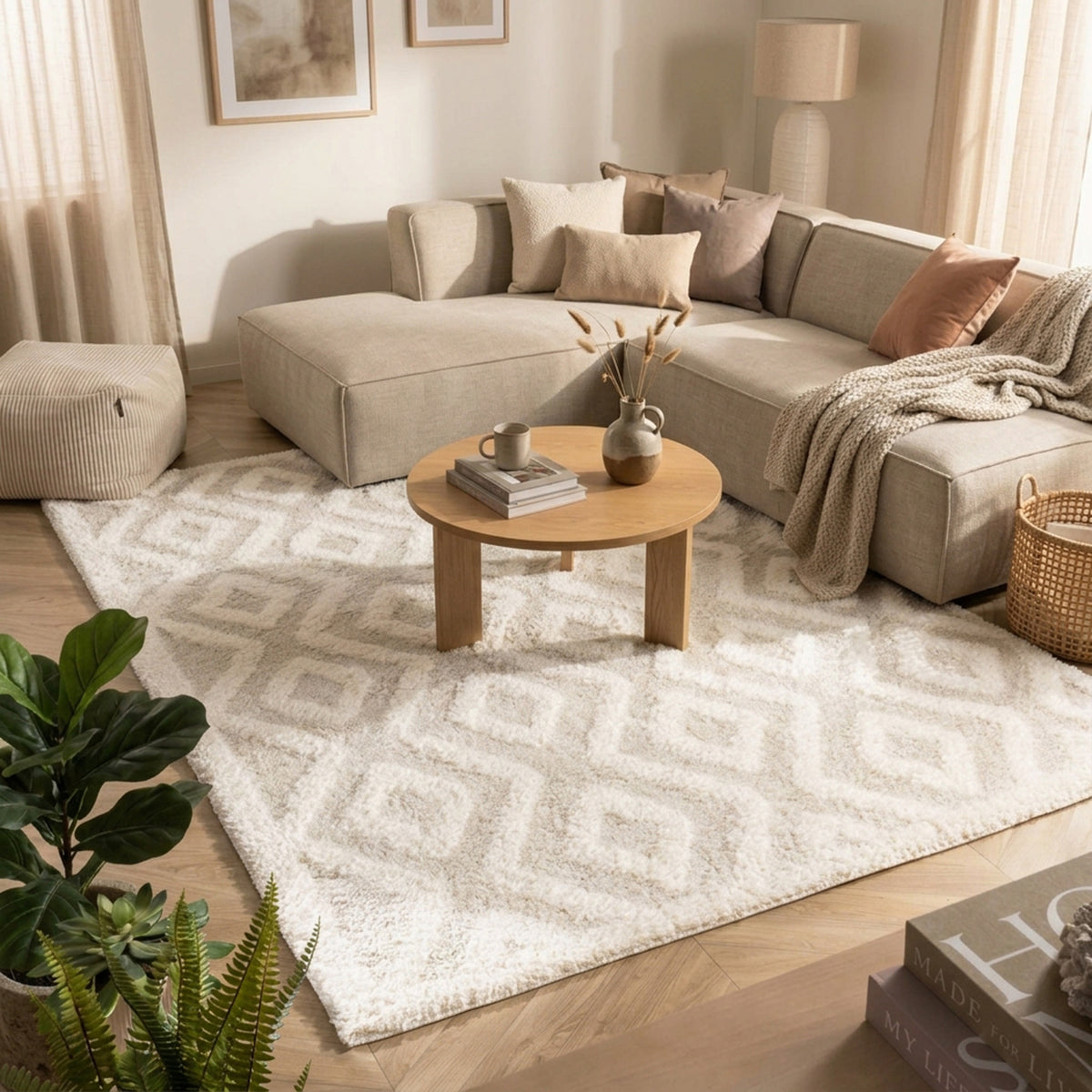 Teppich Skandinavisch - Lova Diamond Creme
