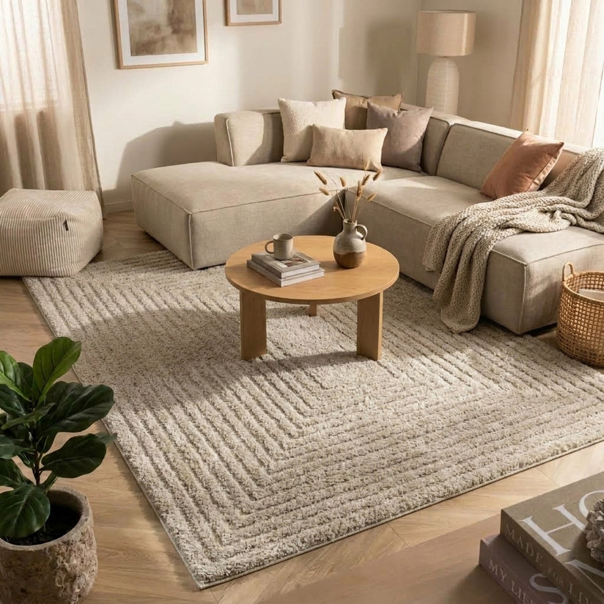 Teppich Skandinavisch - Lova Frames Beige