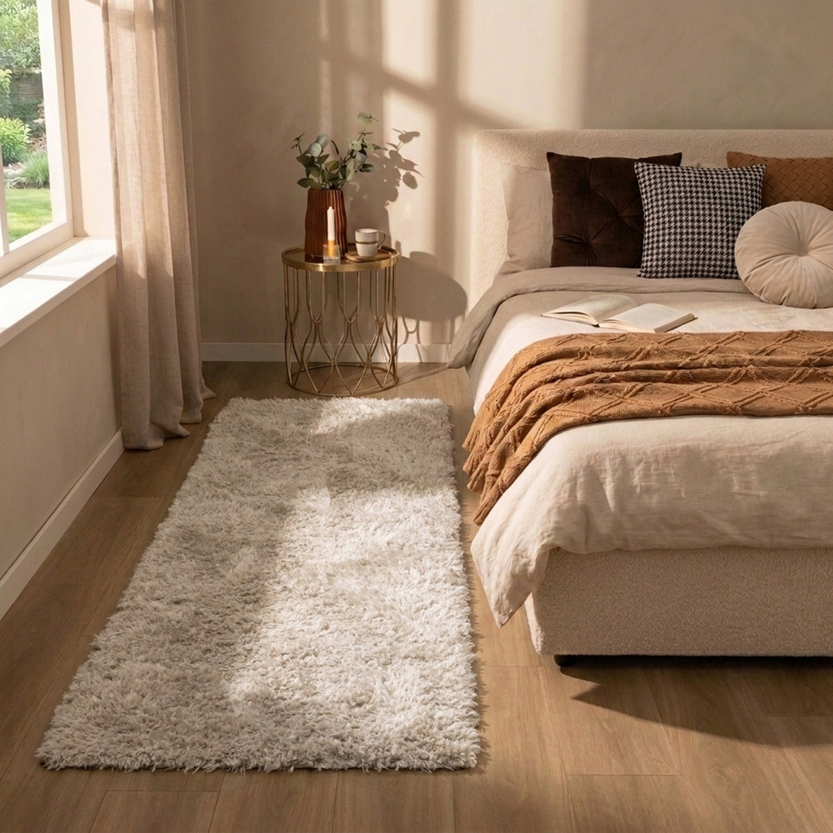 Waschbarer Läufer - Blaze Beige Grau
