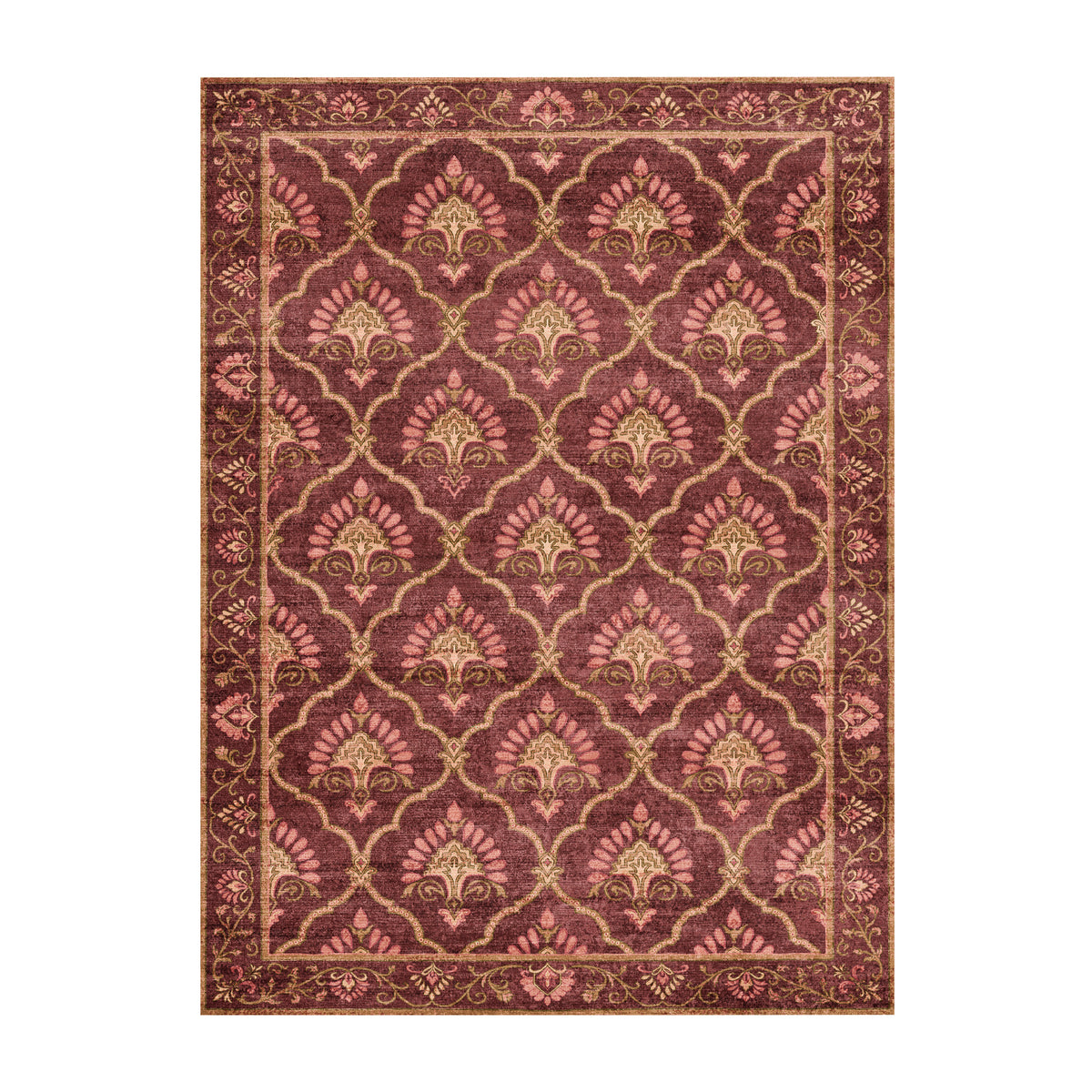 Teppich Vintage - Sage Grid Rot