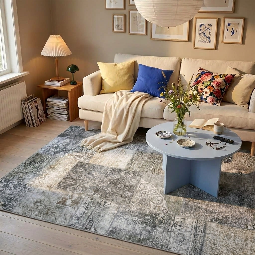 Patchwork Teppich - Lago Grau