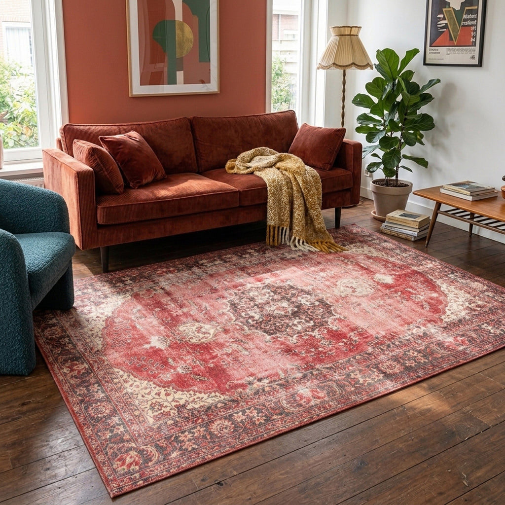 Teppich Vintage - Estate Medaillon Rot