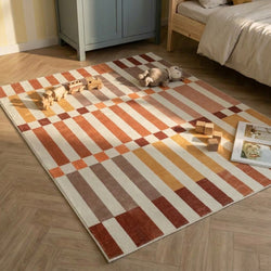 Washable children’s rug - Billy Blocks Terracotta