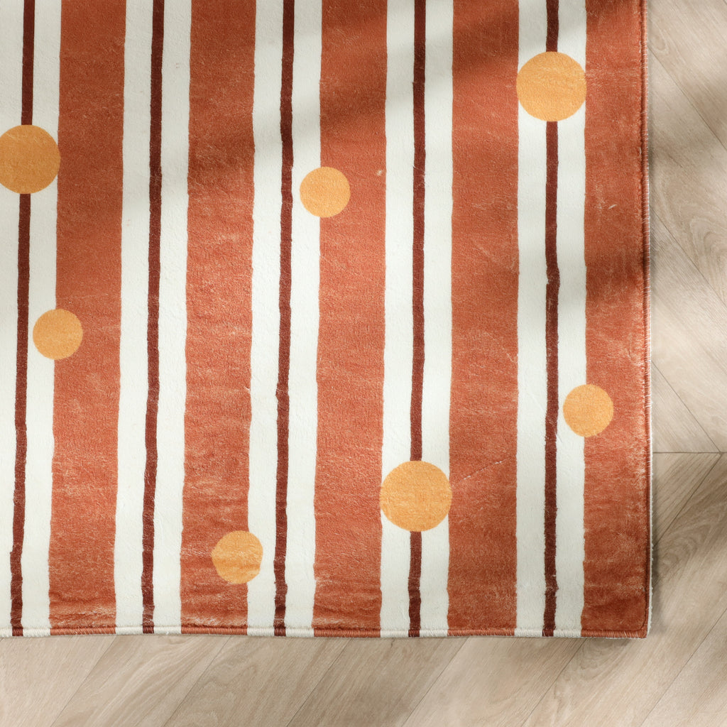 Washable children’s rug - Billy Dots Terracotta