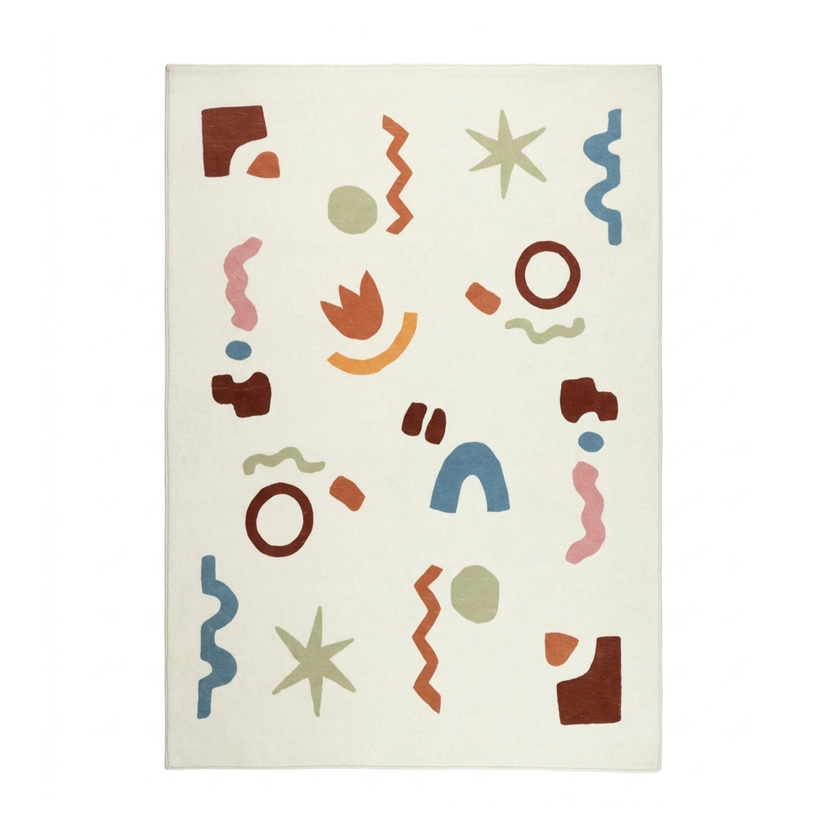 Washable children’s rug - Billy Shapes Multicolor