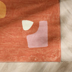 Waschbarer Kinderteppich - Billy Shapes Terrakotta