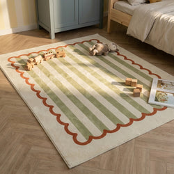 Waschbarer Kinderteppich - Billy Stripes Grün