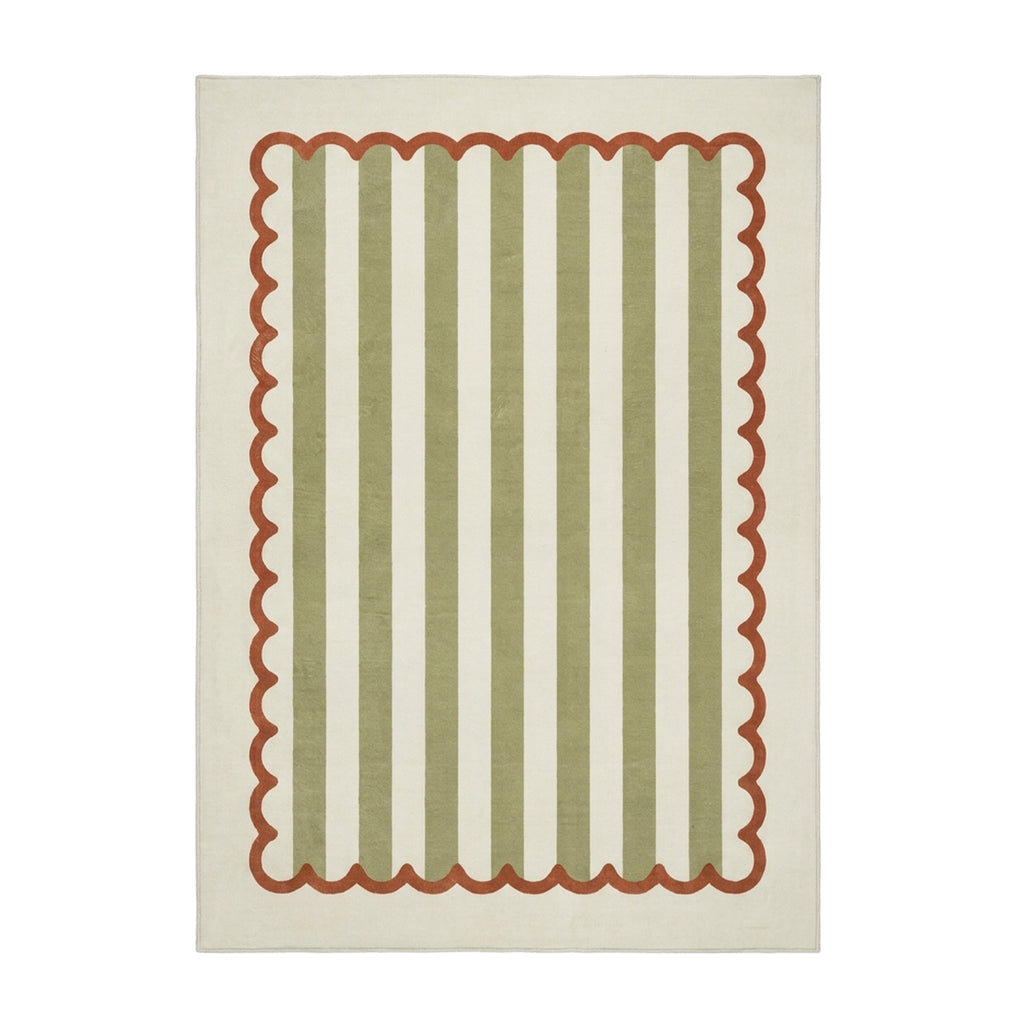 Waschbarer Kinderteppich - Billy Stripes Grün