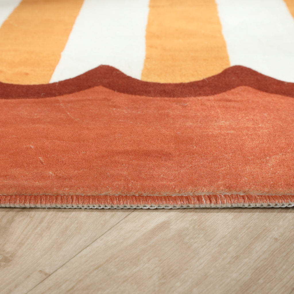 Washable children’s rug - Billy Stripes Terracotta