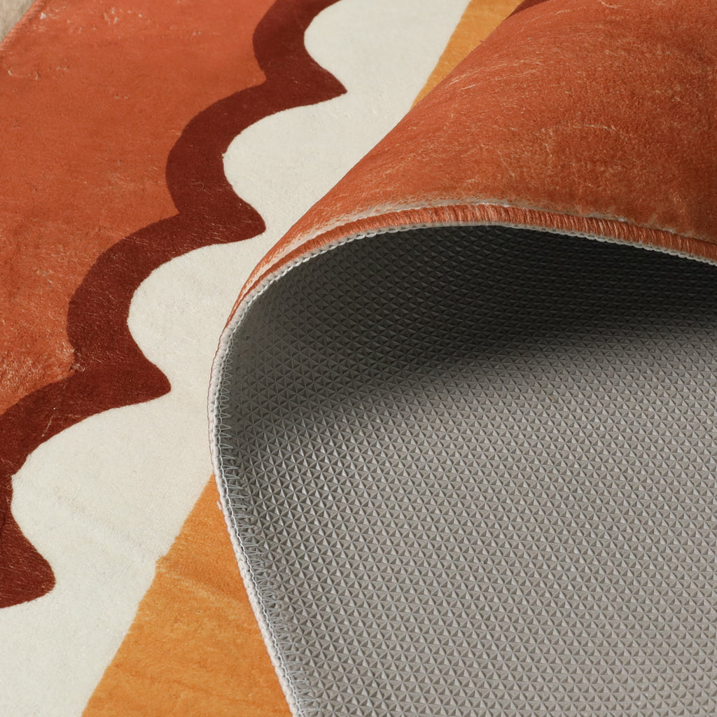 Washable children’s rug - Billy Stripes Terracotta