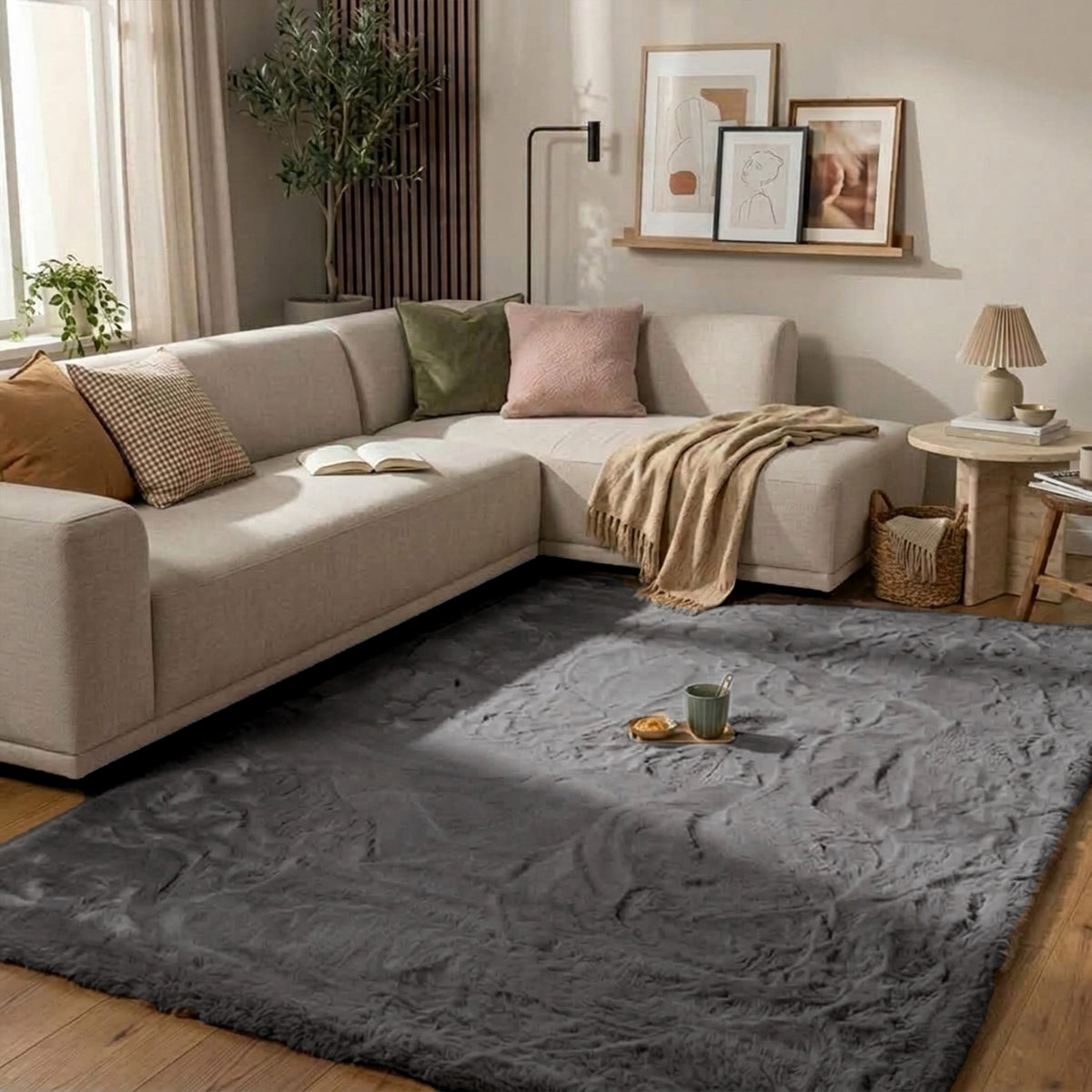 Hochflor Teppich - Comfy Supreme Anthrazit