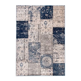 Teppich Patchwork - Deep Blau - product