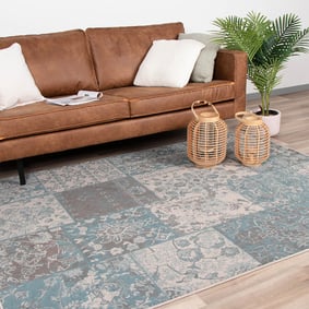 Teppich Patchwork - Miracle Grau Blau 