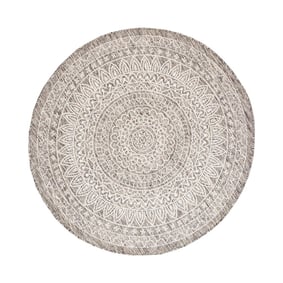 In- & Outdoor Teppich Rund - Summer Azteca Hellgrau - product