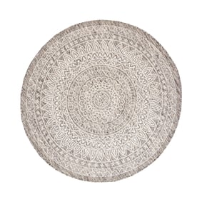 In- & Outdoor Teppich Rund - Summer Azteca Hellgrau - sfeer