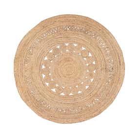 Jute Teppich Rund - Fair Rotan Natur - sfeer