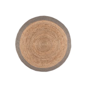 Jute Teppich Rund - Fair Natur Grau - sfeer