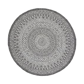 In- & Outdoor Teppich Rund - Summer Azteca Grau - sfeer
