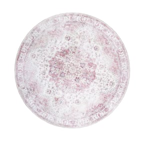 Teppich Vintage Rund - Lago Rot Rosa - sfeer