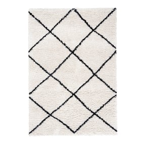 Teppich Hochflor - Sensa Lines Creme Schwarz - sfeer
