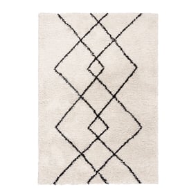 Teppich Hochflor - Sensa Pair Creme Schwarz - sfeer