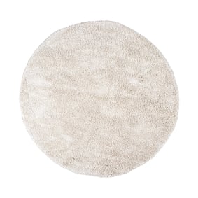 Teppich Hochflor Rund - Lofty Creme Weiß - sfeer