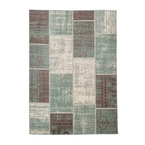 Teppich Vintage - Spring Patchwork Grün Grau - product