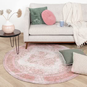 Teppich Vintage Rund - Admire Rosa 