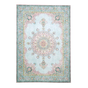 Teppich Vintage - Lily Medaillon Hellblau Türkis - sfeer