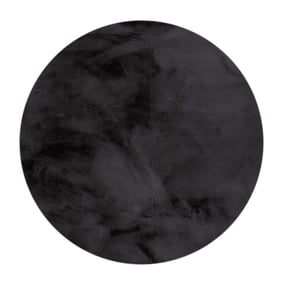 Hochflor Teppich Rund - Comfy Supreme Schwarz - sfeer