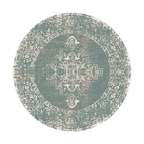 Teppich Vintage Rund - Spring Ethnic Grün Creme - sfeer