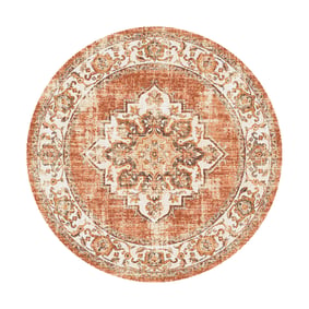 Teppich Vintage Rund - Spring Medaillon Terracotta Creme - sfeer
