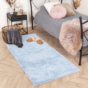 Hochflor Läufer - Comfy Hellblau 
