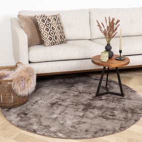 Viskose Teppich Rund - Pearl Grau