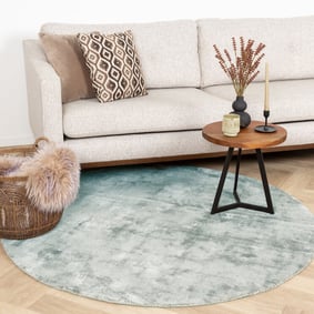 Viskose Teppich Rund - Pearl Mint 