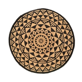 Jute Teppich Rund - Henna Maya Natur - sfeer