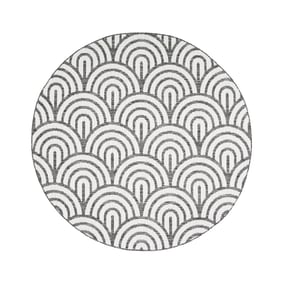 In- & Outdoor Teppich Rund - Summer Arch Grau - sfeer