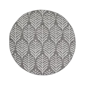 In- & Outdoor Teppich Rund - Summer Leaves Grau - product