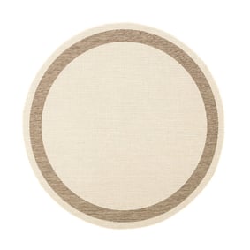 In- & Outdoor Jute Teppich Rund - Nomad Edge Creme - product