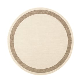In- & Outdoor Jute Teppich Rund - Nomad Edge Creme - sfeer
