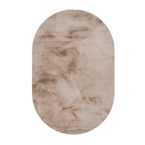 Hochflor Teppich Oval - Comfy Supreme Taupe - sfeer