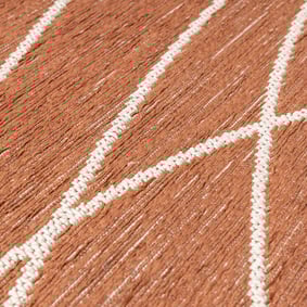 In- & Outdoor Teppich Rund - Porto Lines Terracotta - product