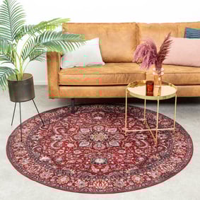 Teppich Vintage Rund - Imagine Medaillon Rot