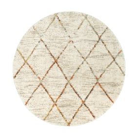 Hochflor Teppich Rund - Blend Lines Creme Bunt - sfeer