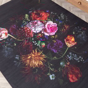 Teppich Floral - Florine Schwarz Rosa - product