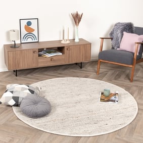 Wollteppich Rund - Dala Beige/Meliert 