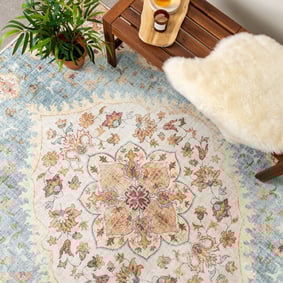 Vintage Gartenteppich - Santo Mandala Hellblau - product