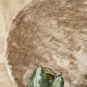 Hochflor Teppich Rund - Glorious Champagne Creme - product